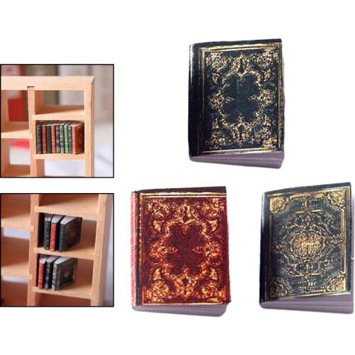 2xSet of 3 Handmade 1/6 1/12 Mini Dollhouse Book BJD DIY Decor Children Toys style 3