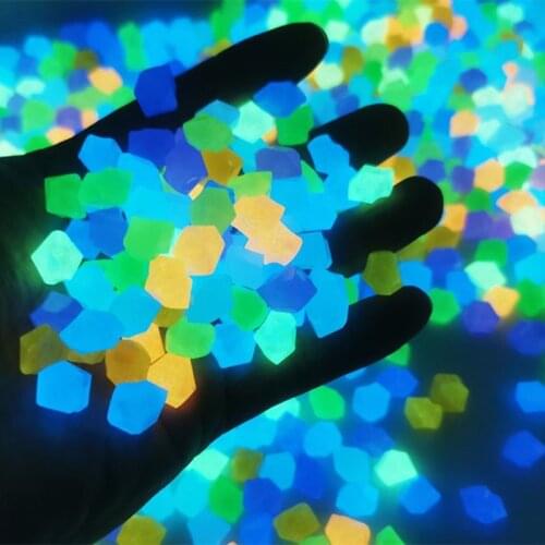 300pcs 14mm Luminous Stones Glow inThe Dark Pebbles Home Garden Decoration Outdoor Yard Lawn Path Decor Walkways Glow Rocks