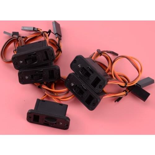 5pcs Plastic Heavy Duty 3Pin RC Switch LED Receiver Battery Power On/Off Fit For JR Futaba Adapter Connector Charger