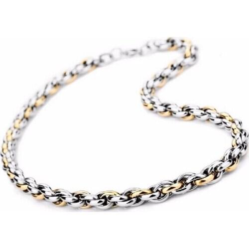 9mm 24 inch Gold Stainless Steel Huge Rolo Link Chain Necklace Fashion Gifts For Men