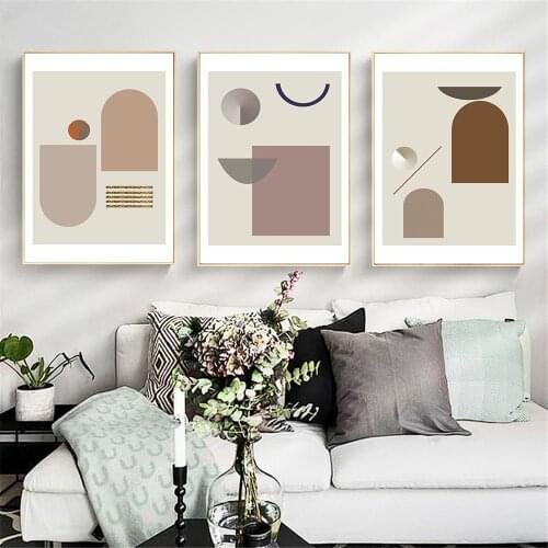Abstract Geometry Architecture Wall Art Poster Modern Color Block Canvas Painting Minimalist Bedroom Decoration Nordic Pictures