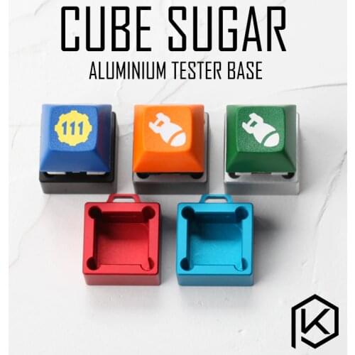 Cube sugar aluminum Switch Tester base housing 1X1 silver red blue grey for black red brown blue RGB SMD for Mechanical Keyboard