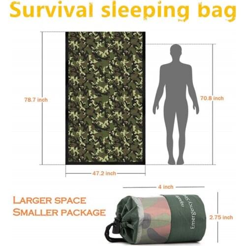 Emergency Sleeping Bag - Lightweight Survival Sleeping Bag for Outdoor Adventure, Camping, Hiking Bivy Sack with Drawstring Bag