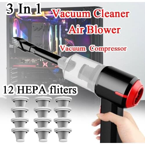 3-IN-1 Wireless Handheld Car Home Vacuum Cleaner Cordless Air Blower Electric Mini Air Duster For Computer, Laptop, Keyboard, PC