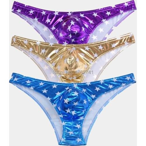 Shiny Sexy Underwear Briefs Bulge Pouch Soft Briefs Underpants Ropa Interior Hombre Mens Mini Bikini Jockstrap
