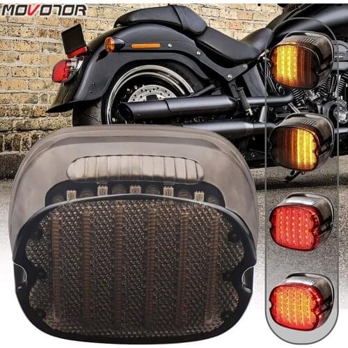 Tail Light Integrated Turn Signal Brake Running Light Low Profile Smoked Rear Light for H-arley Sportster 883 1200 Tour Glides