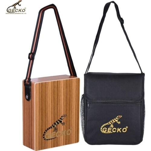 GECKO C-68Z Portable Traveling Cajon Box Drum Hand Drum Wood Percussion Instrument with Strap Carrying Bag