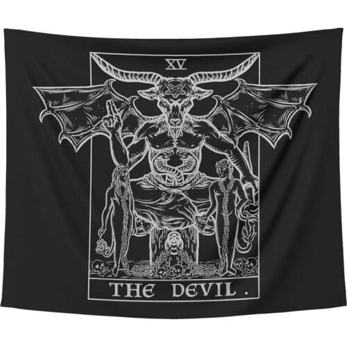 The Devil Tarot Card Tapestry Halloween Wall Hanging Wall Art Gothic Home Decor