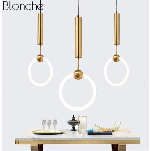 Lee Broom Ring Gold Pendant Lights Modern Led T6 Circle Hanging Lamp for Home Loft Decor Living Room Light Fixtures Luminaire