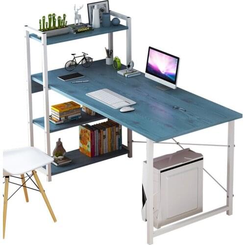 Upgraded Computer Laptop Desk 47" Modern Style Computer Desk with 4 Tiers Bookshelf for Home Office Studying Living Room