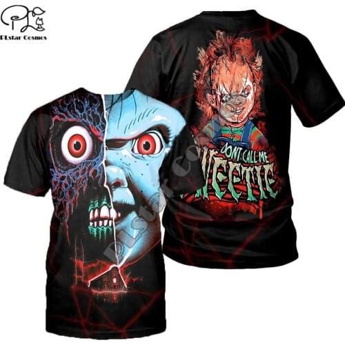 Fashion Men for women 3D Printed Halloween Chucky Horror t shirt tees shorts sleeve Apparel cosplay streetwear drop shipping