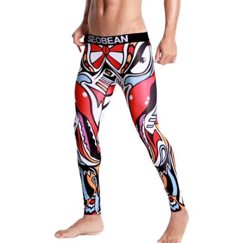 Mens underpants leggings men sexy underwear men low-rise thermal underwear for men pattern cueca masculina ropa termica autumn