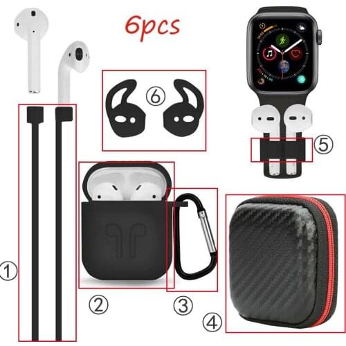 Soft Silicone Case 6 Piece Set For Apple AirPods Earphone Cases For Apple Airpods Shockproof Cover For Air Pods Protector Case
