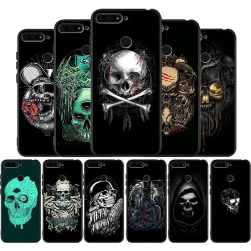 Satanic scary skull Black TPU Silicone Soft Phone Case For Honor 8X 9 8 10 20 30 Lite Pro MATE 9 10 20 30 Pro Lite