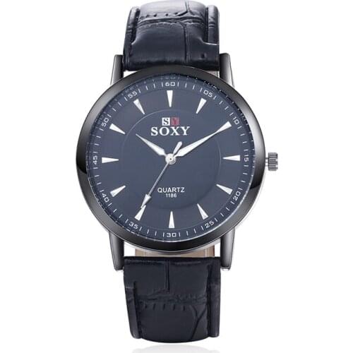 2020 New SOXY Luxury Brand Fashion Leather Men Quartz Analog Watches Casual Business Watches Men Watch Relogio Masculino