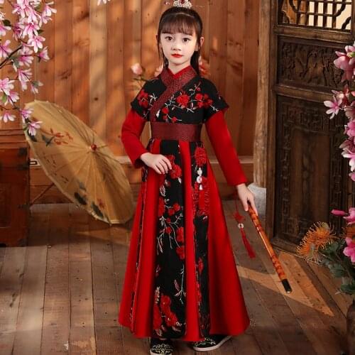 Winter Quilted Kids New Year Clothes Ancient Student Dress Boy&Girl Party Perform Photography Robe Baby Traditional Costume