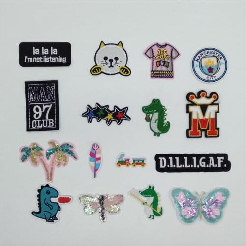 New arrive Iron Patch Clothes Applique Sequins Accessories Embroidery Applique t-shirts for Needlework Clothing Crafts Badges