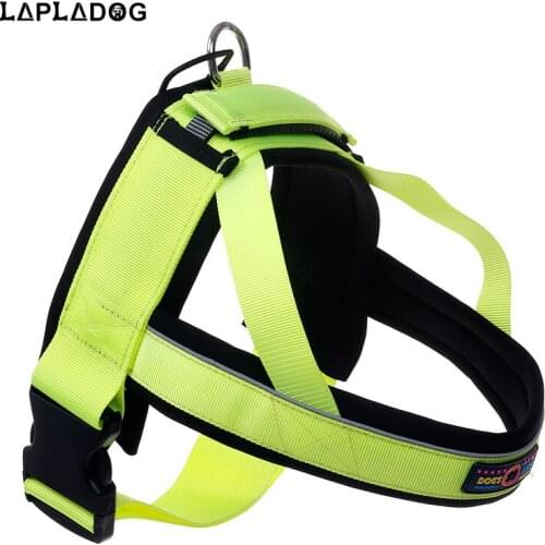 LAPLADOG Large Dog Leash Collar Set Pet Harness Vest Training Leader Walking Chest Rope Leading M-XL Products for Animals ZL377