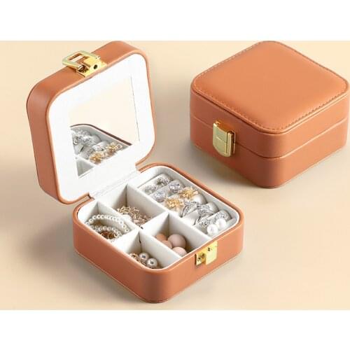 Romantic Flower Jewelry Organizer Display Travel Jewelry Case Boxes Portable Jewelry Box Metal Buckle Storage Zipper Jewelers