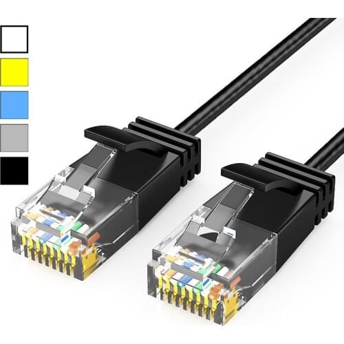 Cable Lan CAT 6 Cable CAT6 Slim UTP Ethernet Network Cable RJ45 Patch LAN Cable Black/ Blue / White Color 25cm 50cm 1m 2m 3m 5m
