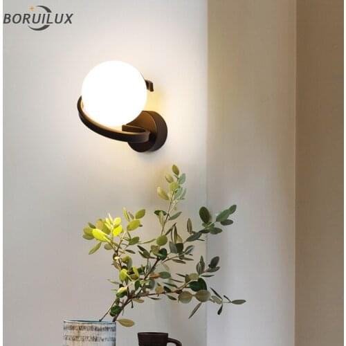 Nordic Deco New Modern LED Wall Lamps For Study Living Room Bedroom Bedside Aisle Corridor Iron Glass Body Light Indoor Lighting