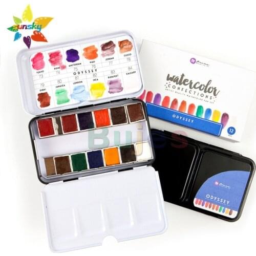USA Original Prima Marketing Solid Transparent Watercolor pigment 12/24 color Portable hand account illustration art supplies