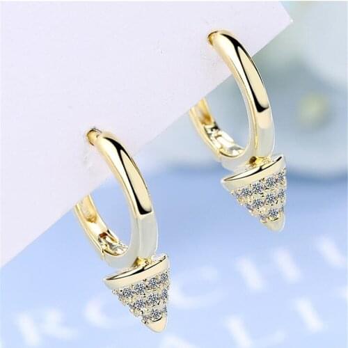 SHQIYAYI Women Small Hoop Earrings 925 Silver CZ Crystal Stones Female Accessories High Quality Fashion Jewelry 587