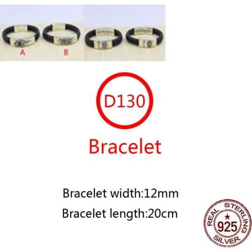 D130 s925 sterling silver cowhide bracelet jewelry fashion personality simple cross punk style lovers gift for lovers new hot