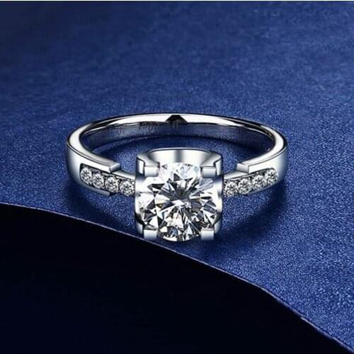 Real S925 Sterling Silver Rings Women Engagement Wedding Party Luxury Bull Head Big Diamond Jewelry Exquisite Elegant Cute Gift