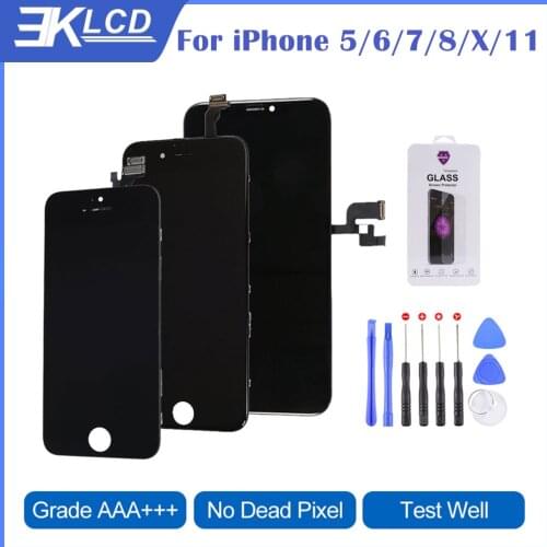 Elekworld Grade For iPhone 5S 6 6S 7 8 Plus LCD Display With 3D Touch Screen Assembly X XR XS Max 11 12Pro True Tone Replacement