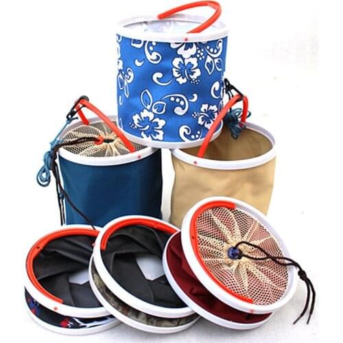 1pc Fishing supplies Canvas folding fishing bucket / water bucket for outdoor camping fishing Outdoor accessories