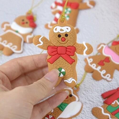 6/12Pcs Gingerbread Man Christmas Tree Hanging Pendant Xmas Tree Decor Ornament New Year Cute Funny Kid Gift Navidad Home Decor
