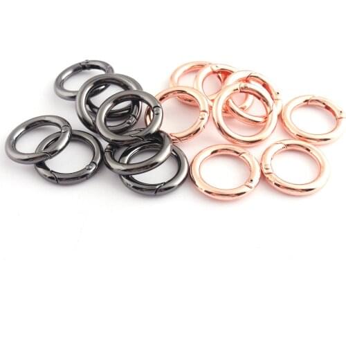 17mm Spring Clasp O Ring Snap Trigger Buckle Hook Spring Rose Gold/Gunmetal Zinc Alloy DIY Accessories Purse Handbag Hardware