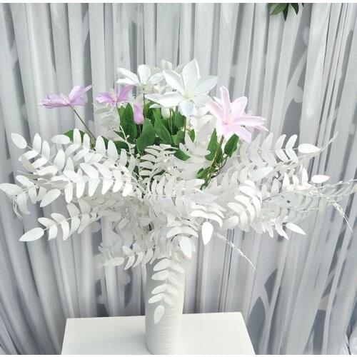20pcs Artificial Sophorae Leaf Leaves Branch For Plant Wall Background Wedding Archway Ceiling Home Hotal Office Bar Decorative