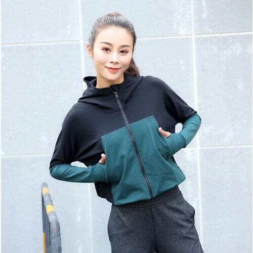 2020 Jacket Running Sport Jacket Women Gym Hoodie Loose Casual Hooded Sweater Long-Sleeved Fitness Jacket Female Sportswer