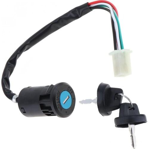 4 Wires 2 Ignition Keys Start Switch Door Lock Key Motorcycle Accessories for ATV Go Kart Scrambling Motorcycle