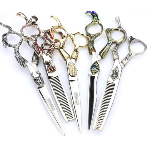 6 inch hairdressing barber shop scissors for women men japan 440c thining shears hair cutting haircut scissors set professional