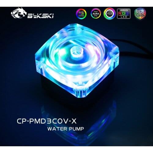 Bykski Water Cooling DDC Pump PWM Automatic,Lift 6M,Flow 600L/H,MAX 5000RPM Support Extend Reservoir Distro Plate CP-PMD3COV-X