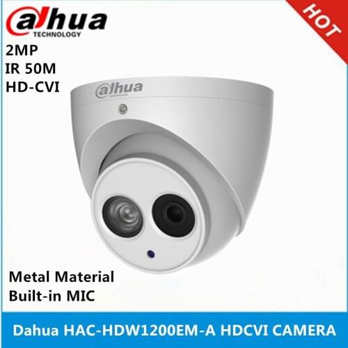 Dahua HAC-HDW1200EM-A HDCVI 2MP DOME Camera built in mic CMOS 1080P IR 50M IP66 metal case security camera