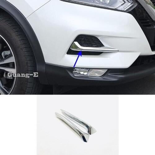 For Nissan Qashqai 2019 2020 2021 Car Detector ABS Cover Trim Front Head Fog Light Eyebrow Lamp Frame Stick Part 2pcs