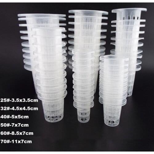 50pcs Planting Grow Clone Nursery Hydroponic colonization Mesh Pot Net Cup Basket Hydroponic Plant Pots
