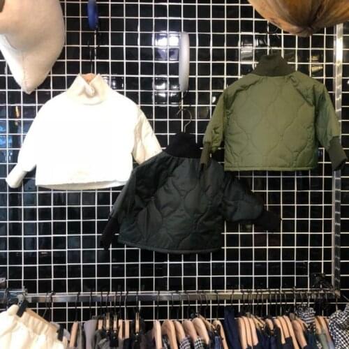 2020 winter childrens clothing hot style boys and girls foreign high neck embossed fashion quilted short all-match top