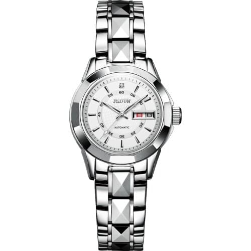 JSDUN-Sapphire Mechanical Ladies Watch,Luxury Brand, Tungsten Steel, Waterproof, High Quality, Stylish And Simple