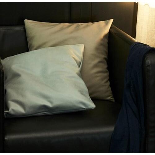 Soft And Scratch-resistant Solid Color Imitation Leather Technology Cloth Pillowcase Pillow Cushion Cover Household Items
