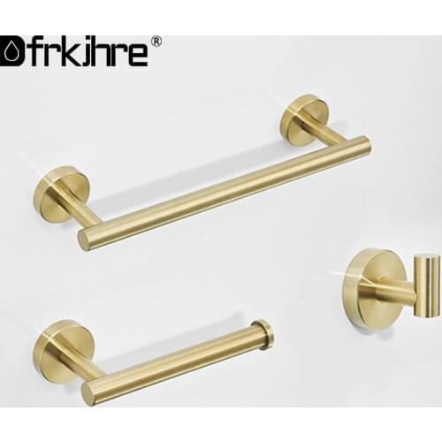 Bathroom Hardware Set Robe Hook Single Towel Bar Shelf Tissue Paper Holder Black Brushed Bathroom Accessories Stainless Steel