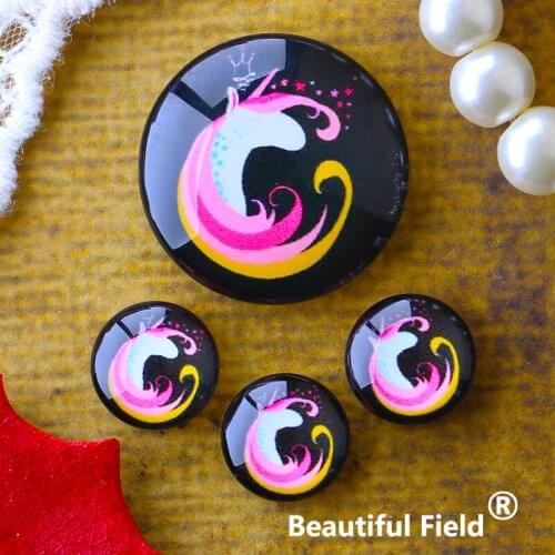 12mm 25mm 14mm 16mm 18mm 20mm Photo Glass Cabochons Round Cameo Set Handmade Settings 30mm Unicorn AC106254