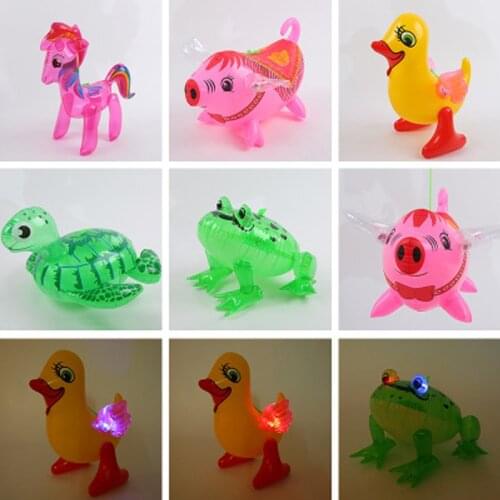 1Pcs Inflatable glowing animal toys Pig frog duck turtle flexible glowing animal toy for kids Xmas Gifts