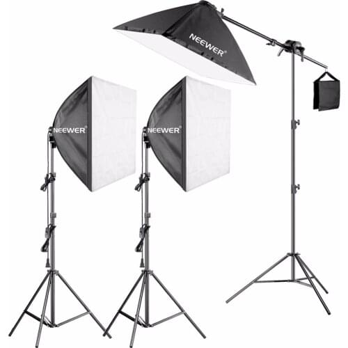 Neewer Softbox Lighting Kit - 3 Packs Softbox with Fluorescent Light Bulb (US)