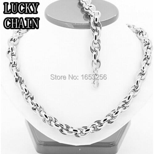 9mm Tone High Polished Twist Oval Rope Chain Necklace & Bracelet Set Stainless Steel wholesale Jewelry Friend Holiday
