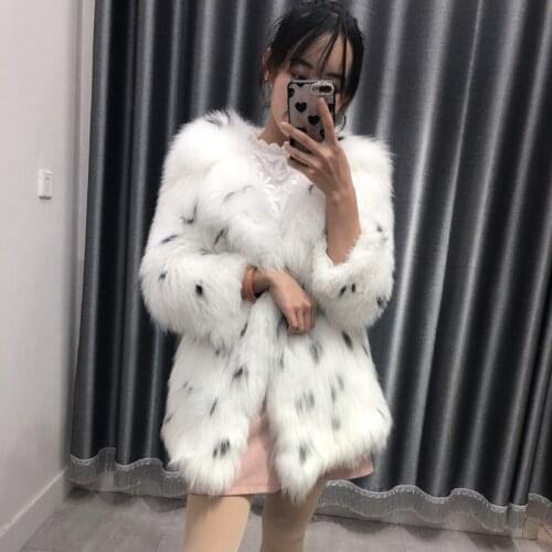 2019 new spring and autumn leather grass coat, fox fur woven short clothing, all kinds of pattern raccoon hair was thin
